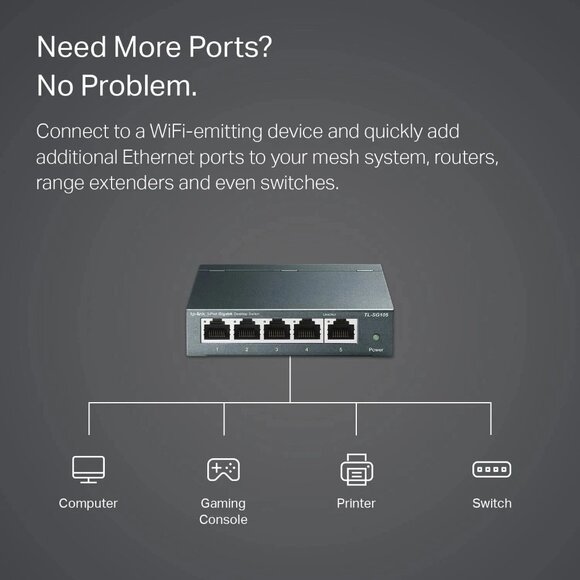 TP-Link TL-SG105 5 Port Gigabit Unmanaged Ethernet Switch Network Hub - SEALED - Picture 4 of 4